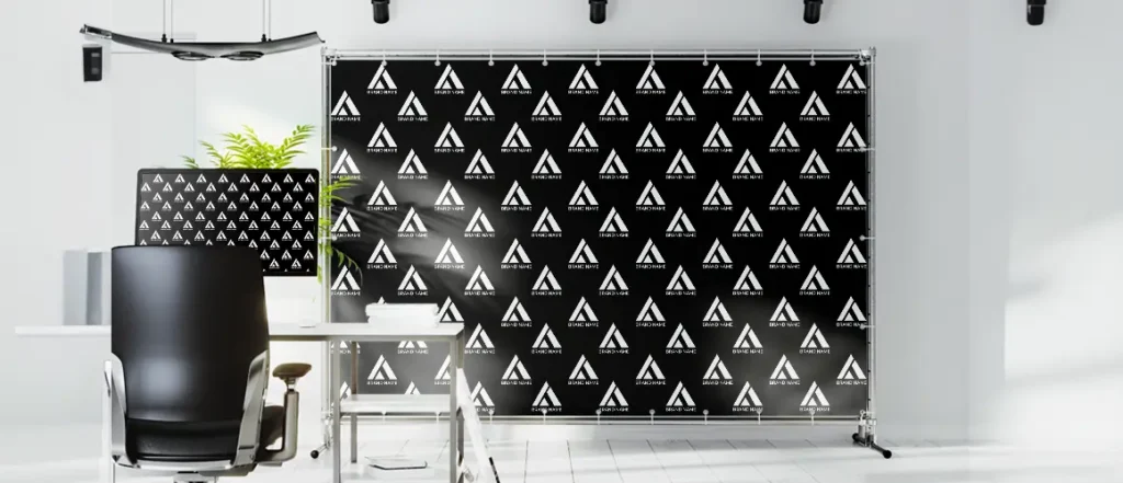 Classic Black and White Step and Repeat Display